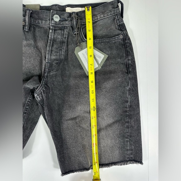 NWT AllSaints Switch Raw Hem Denim Shorts in Washed Black - Size 31 - Picture 11 of 13